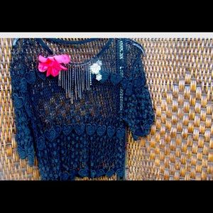 Vintage Black Crochet Top